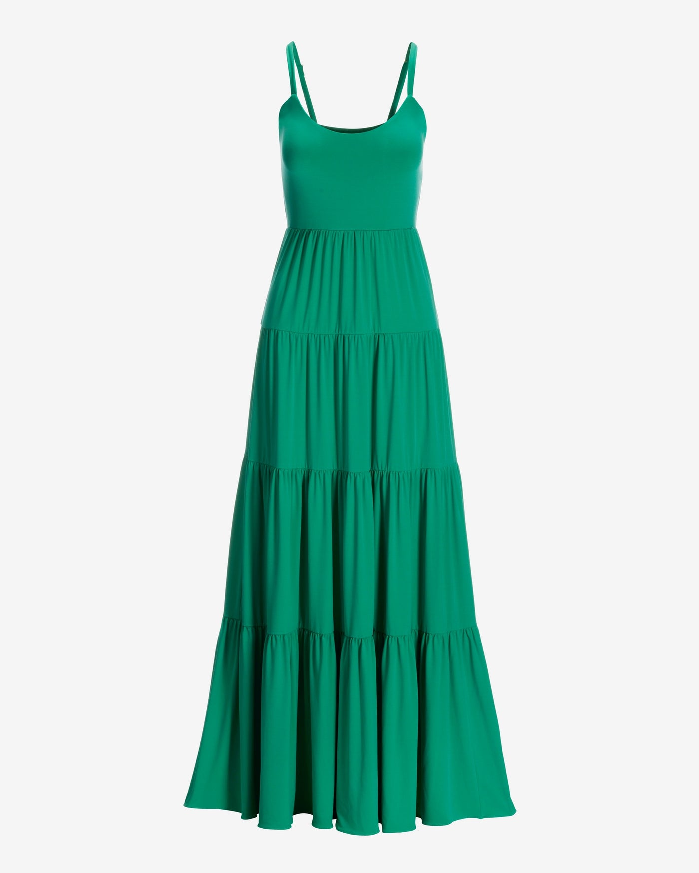 Knit Tiered Maxi Dress Deep Green