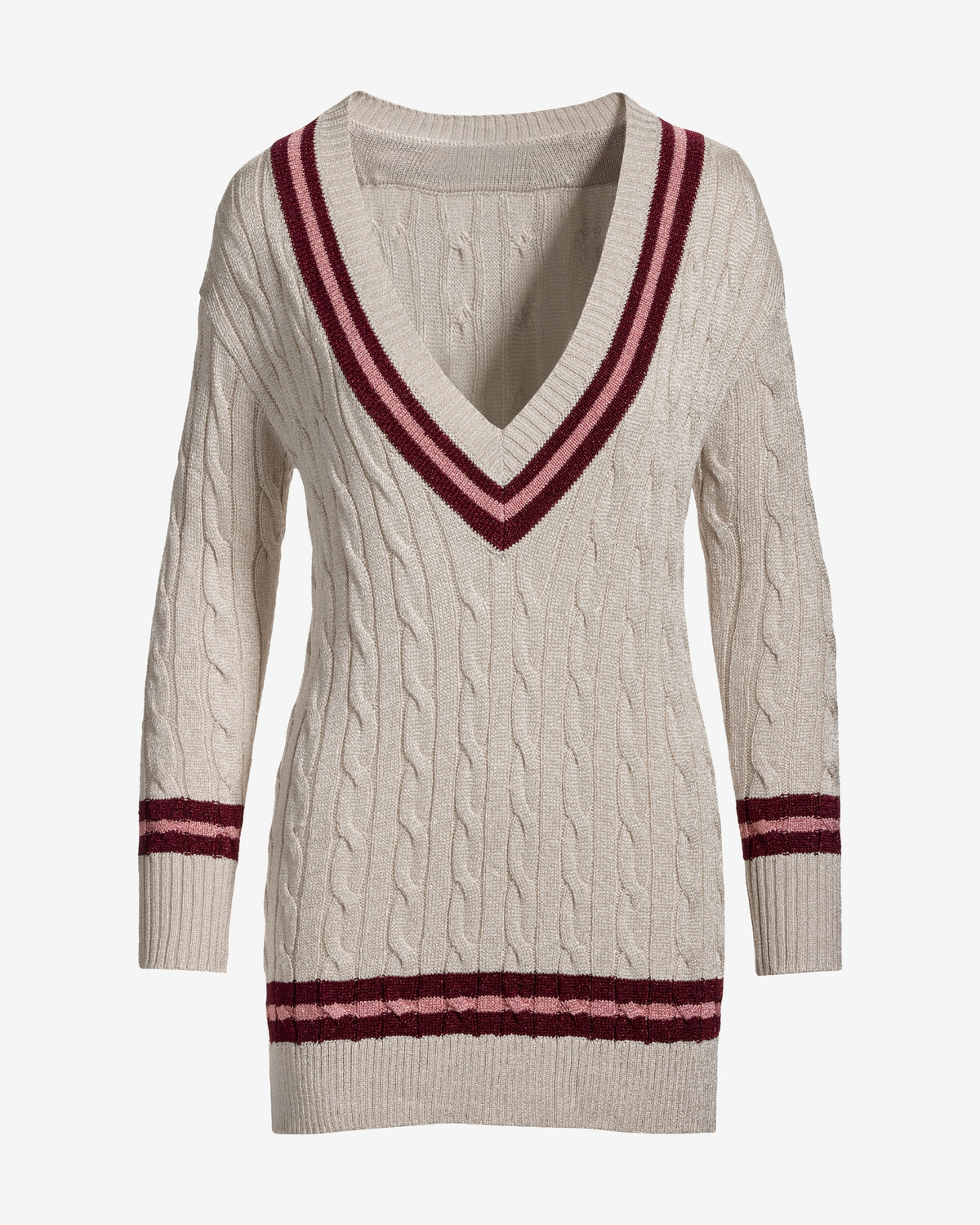 Cable Varsity Sweater Gold