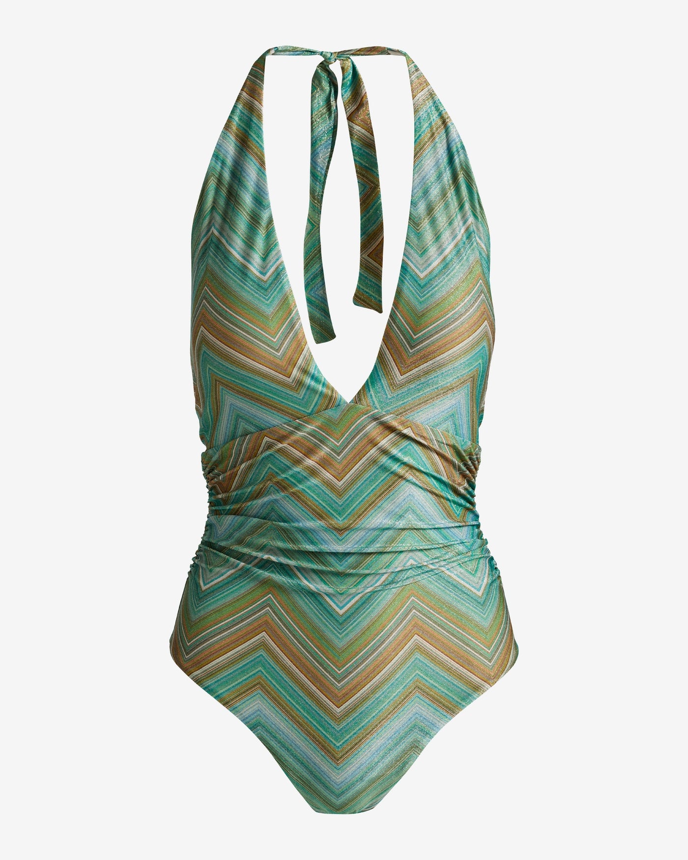 PQ Swim x Boston Proper Chevron Metallic One Piece Multi