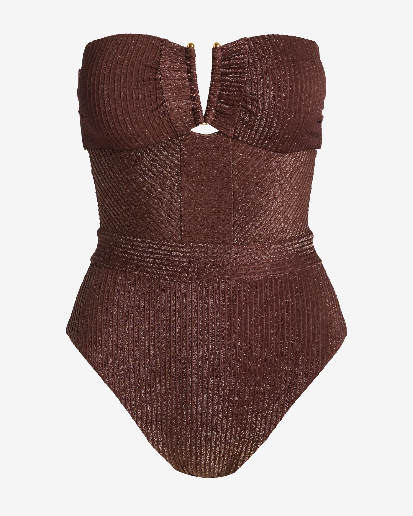Shimmer V Hardware One Piece Mocha