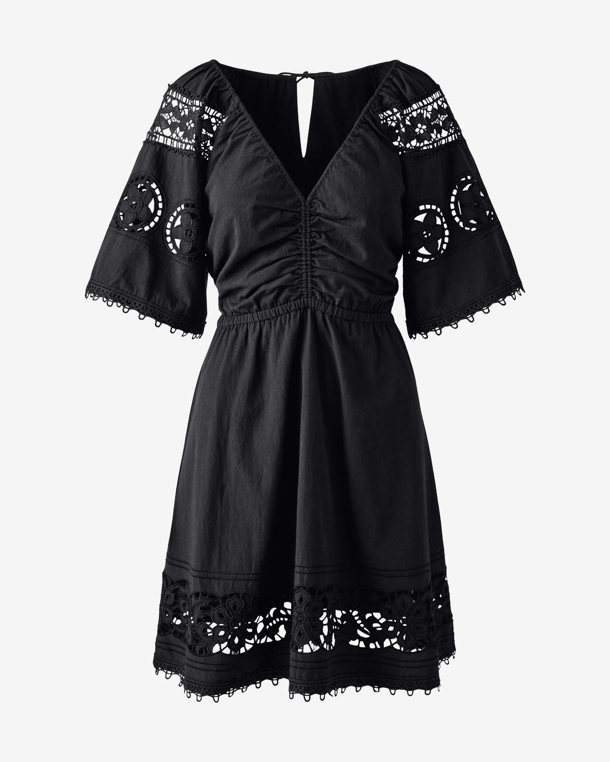 Novelty Eyelet Dress Black