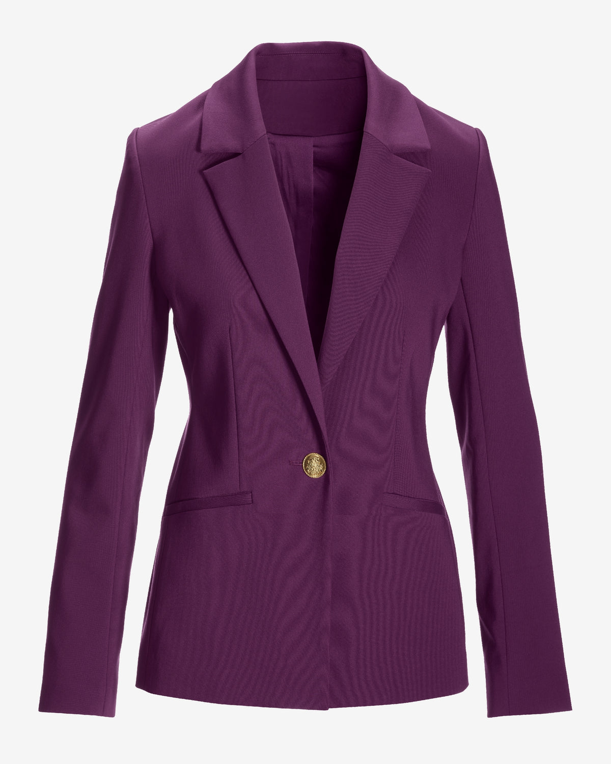Modern Single Button Blazer Dark Purple