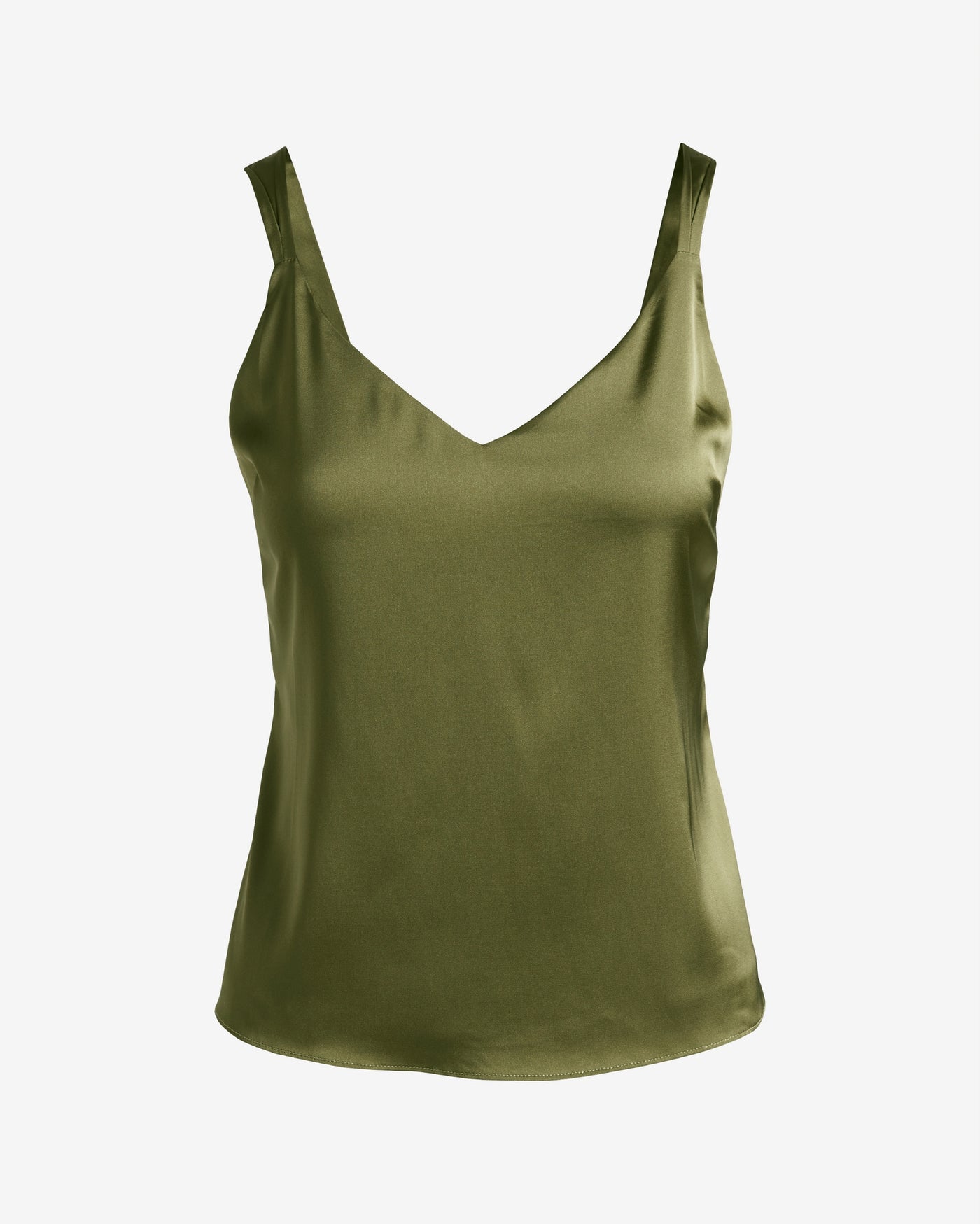 Lexi Sleeveless V-Neck Charmeuse Blouse Capulet Olive