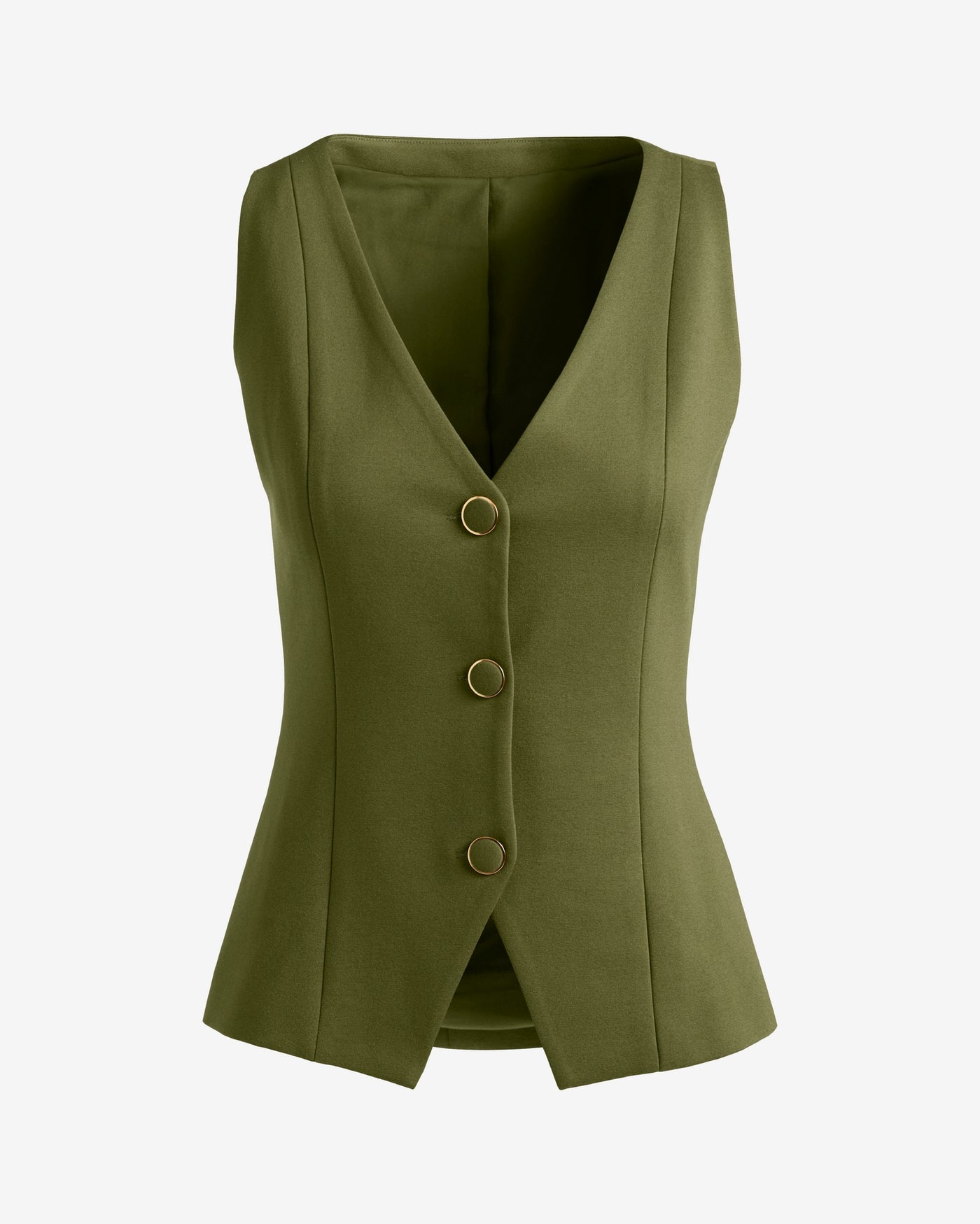 Ultimate Ponte Vest with Button Detail Capulet Olive