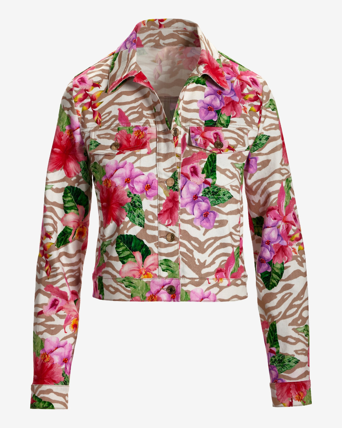 Cape Town Tropics Print Denim Jacket Cape Town Tropics