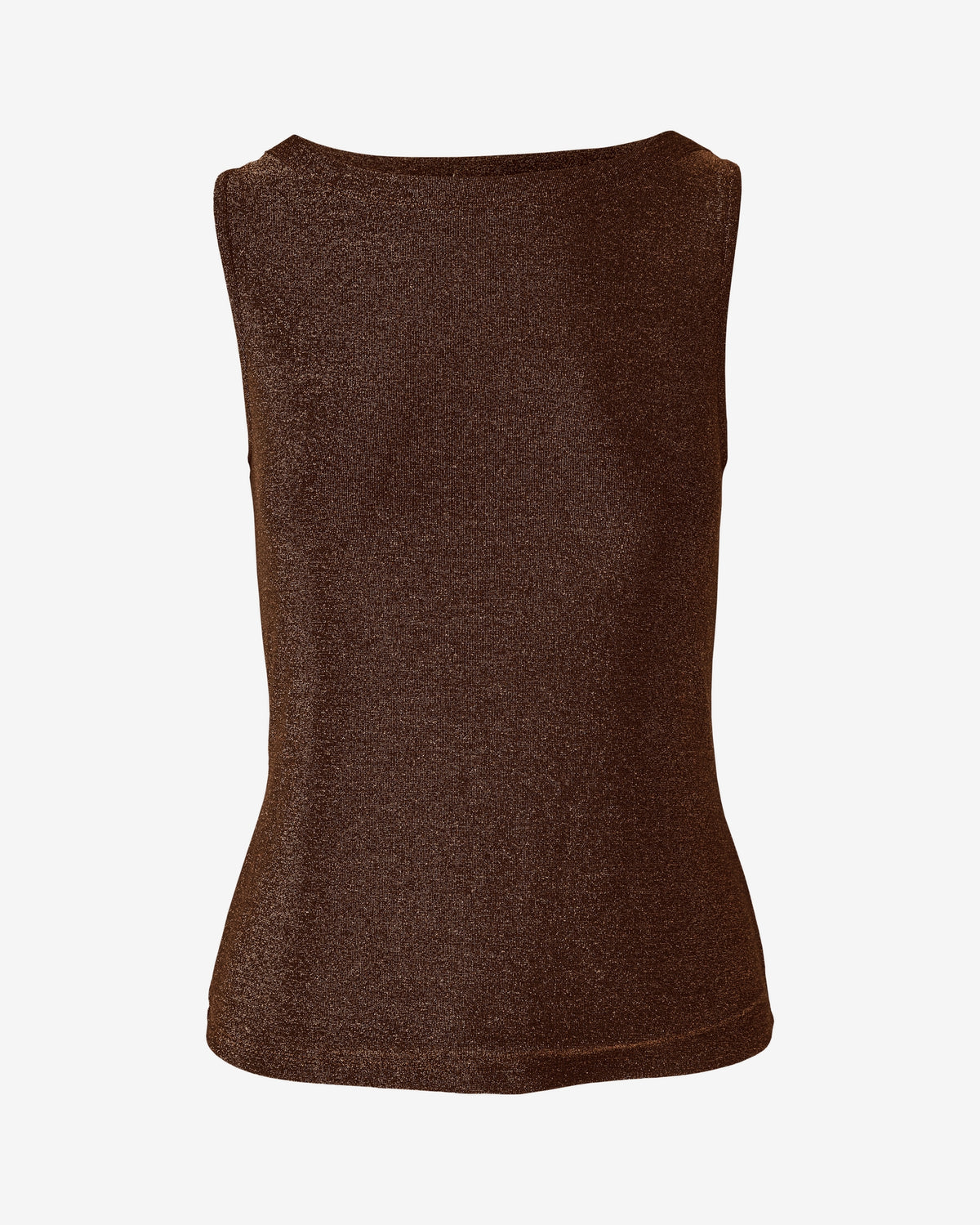 Shimmer Boat Neck Tank Top Bronze Metallic