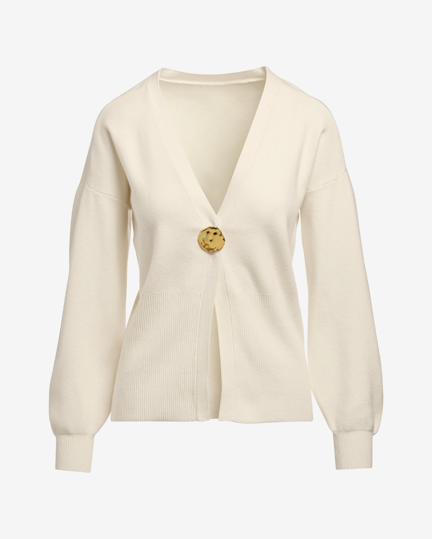 Single Button Cardigan Antique White