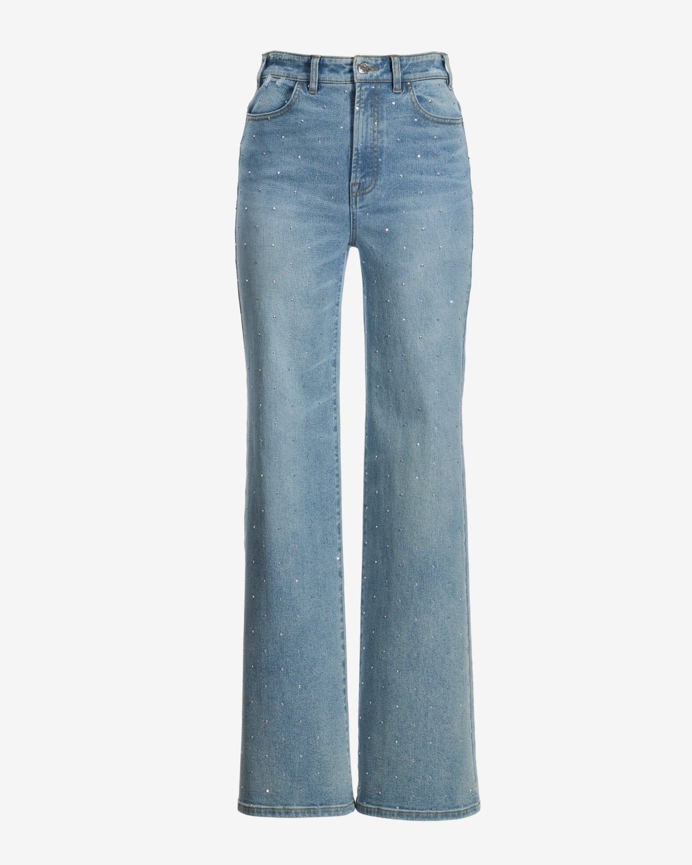 Malibu Scattered Sparkle Wide Leg Jean Light Wash/Silver