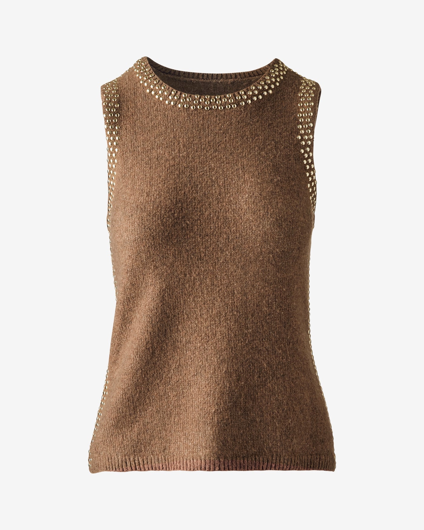 Stud Trimmed Sweater Tank Heather Toffee