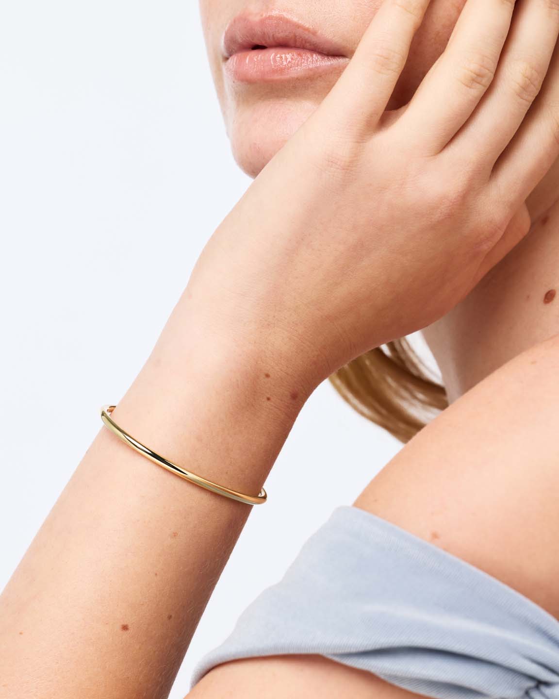 Gold Bangle Bracelet - Carter (3mm)