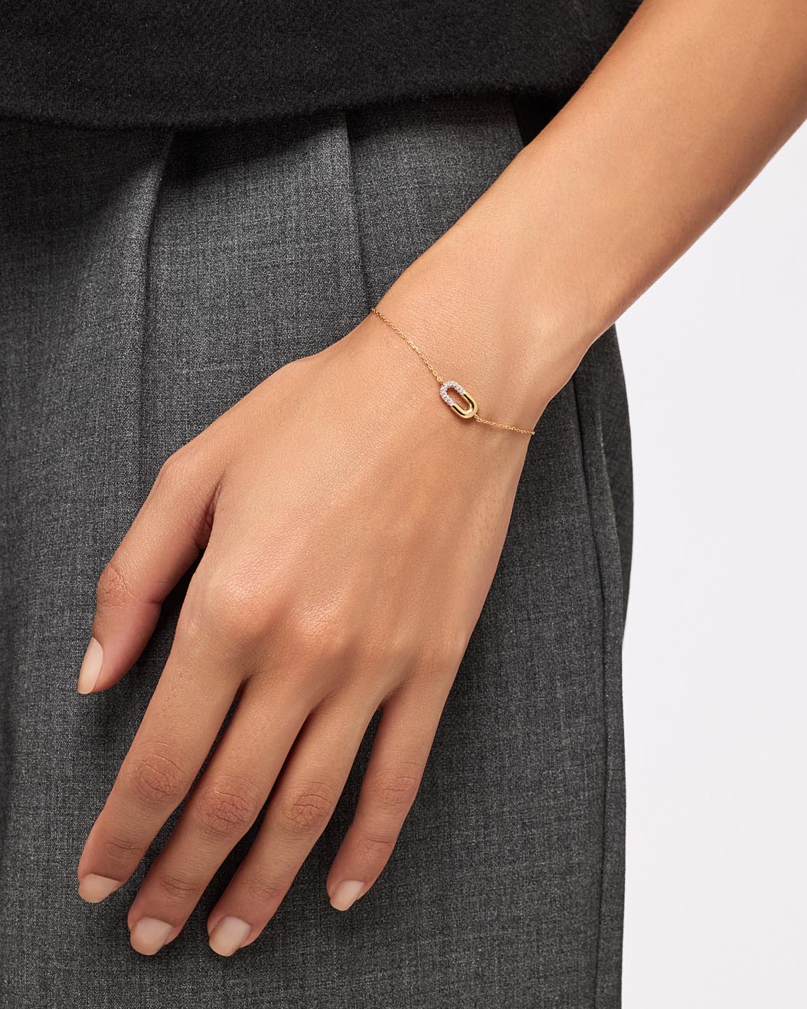 Gold Charm Bracelet - Blake Bracelet Micropave