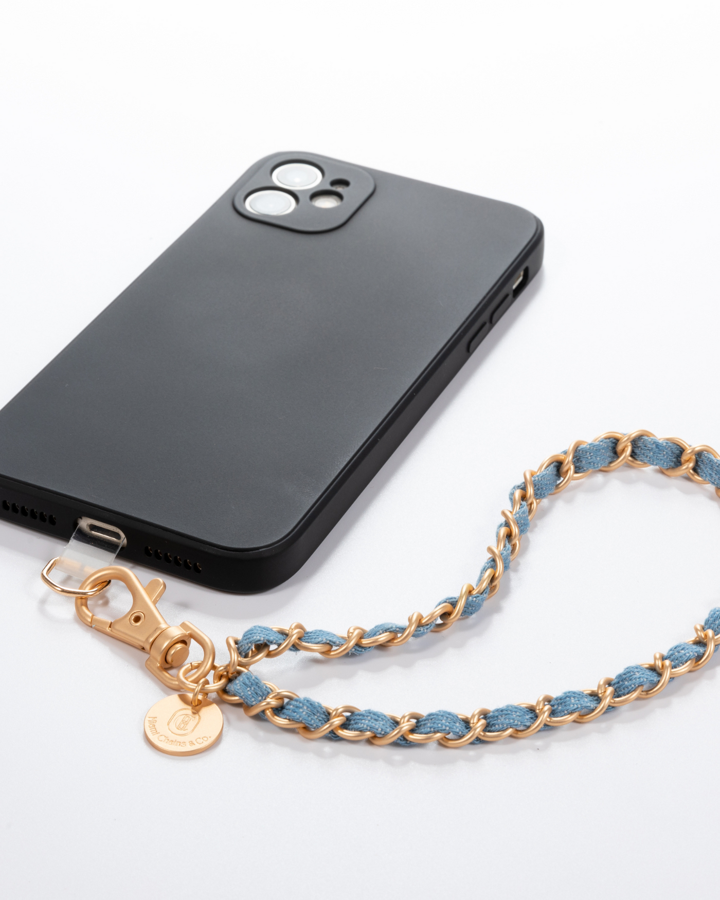 Denim Dream x Matte Gold Phone Wristlet