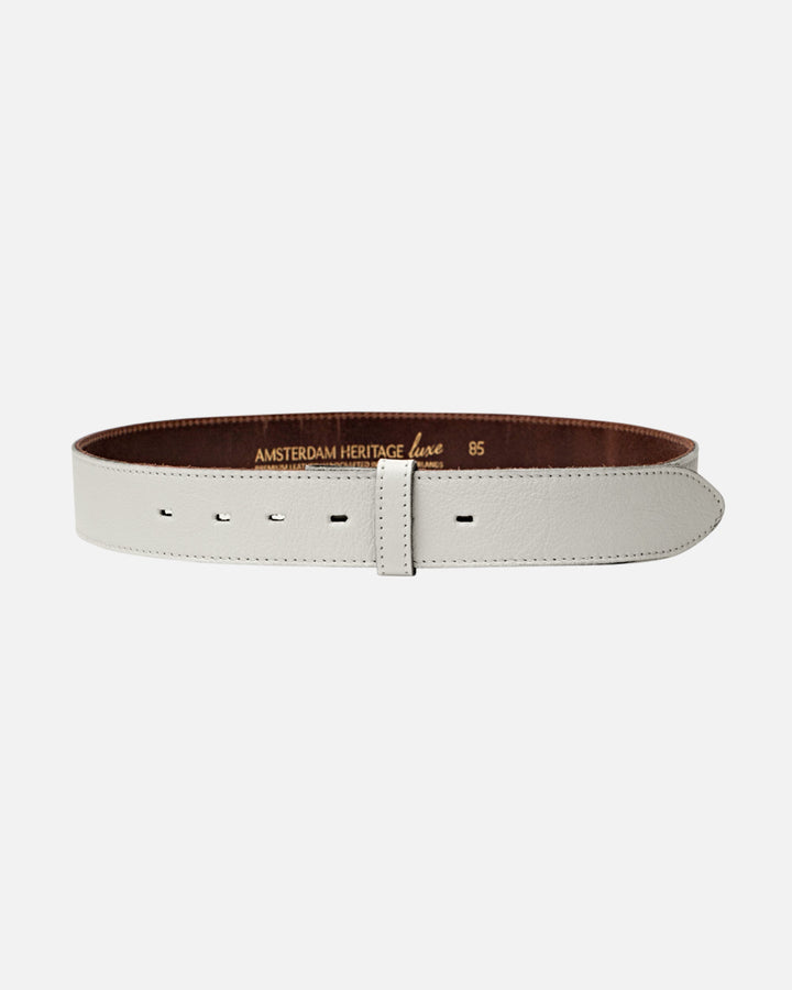 Lia | Off White Soft Leather Belt Strap