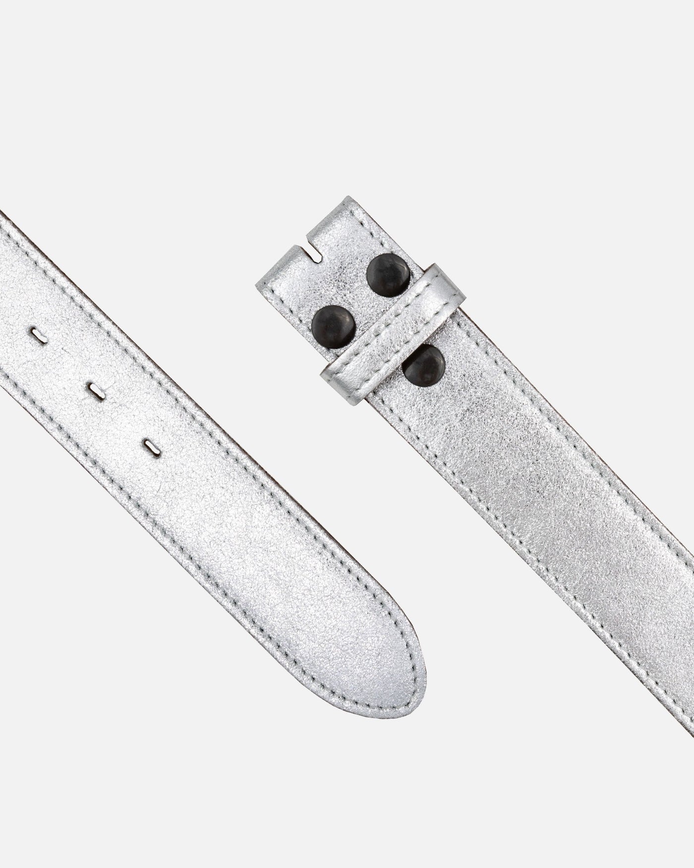 Marcella | Silver Metallic Leather Belt Strap