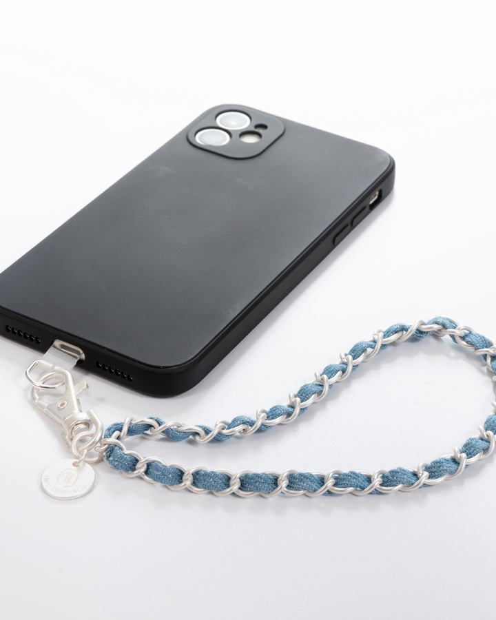 Denim Dream x Matte Silver Phone Wrislet