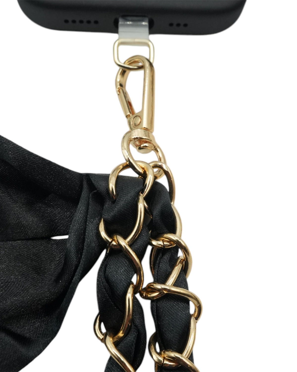 Black Satin Sash Crossbody Phone Chain
