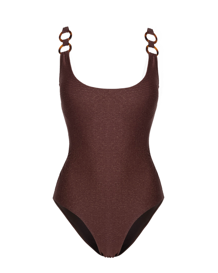 Chloe Tank One Piece In Cacao Metallic