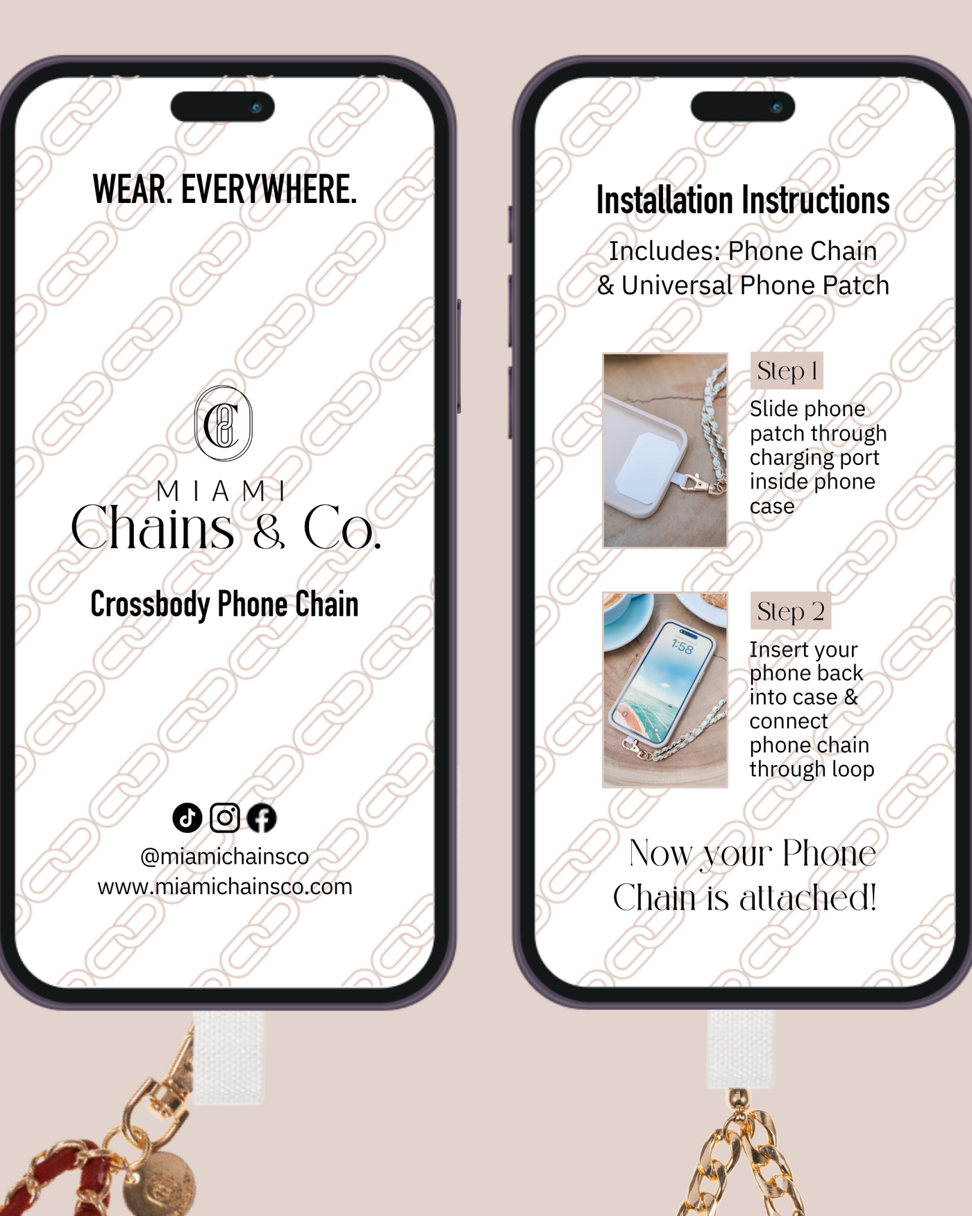 Something About Silver - Matte Silver & Pearl Crossbody Phone Chain