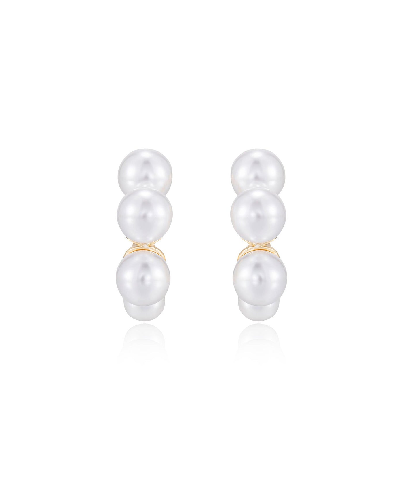 Five Pearls Hoop Earrings
