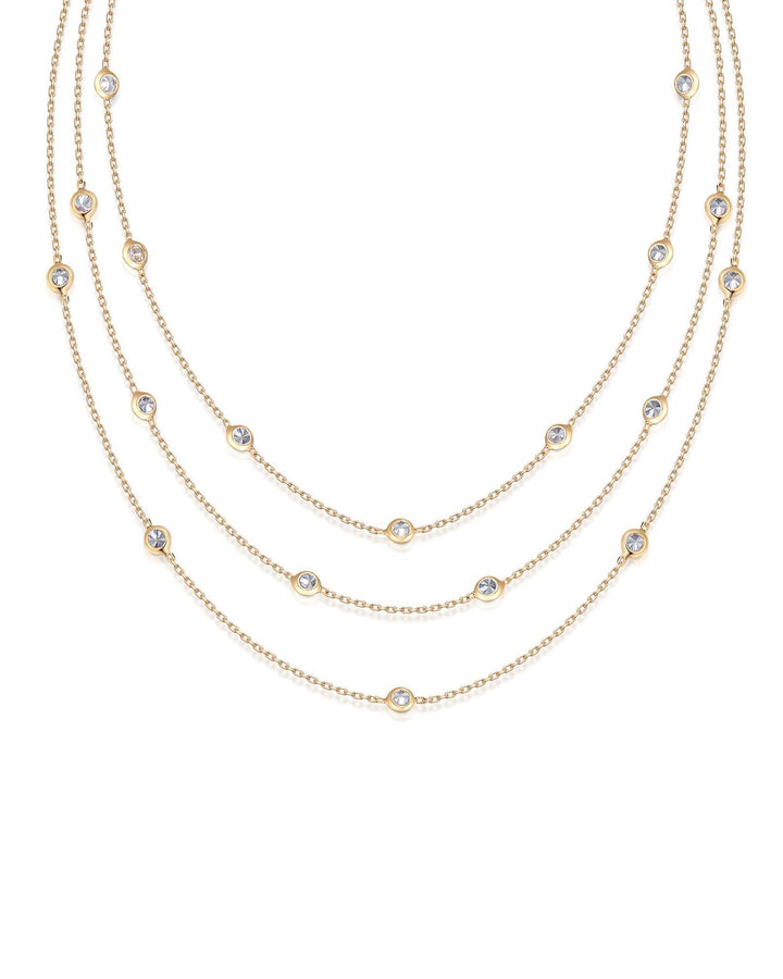Perfect Crystal Dotted Layered Necklace