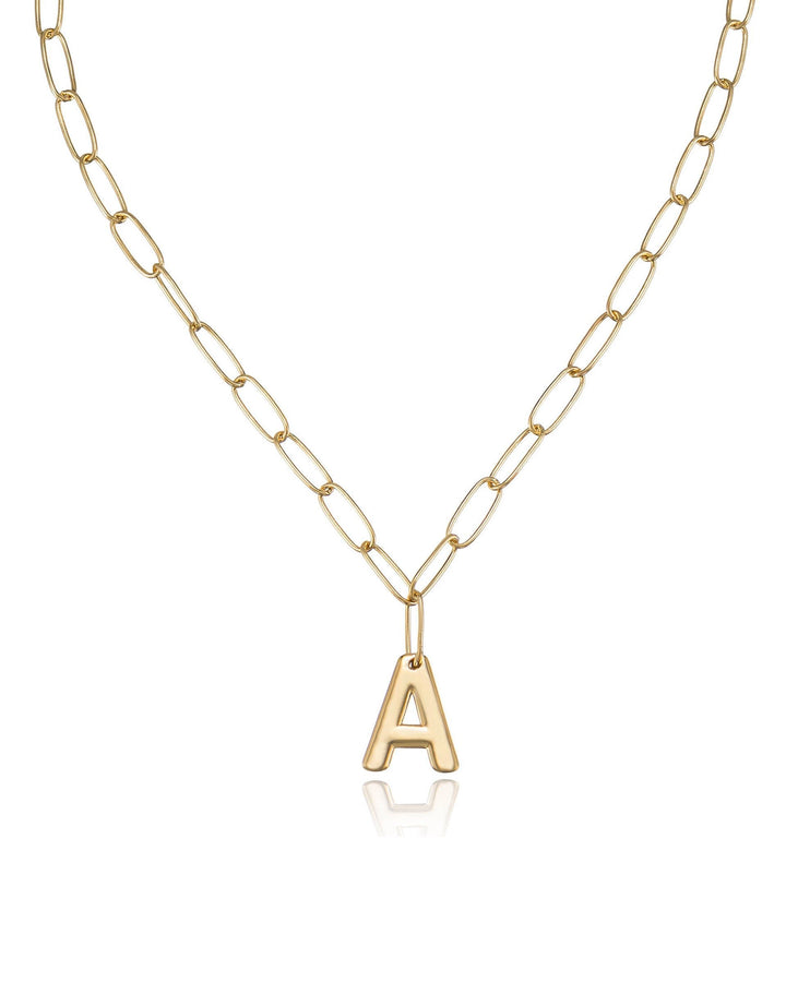 Paperclip Link Initial Necklace