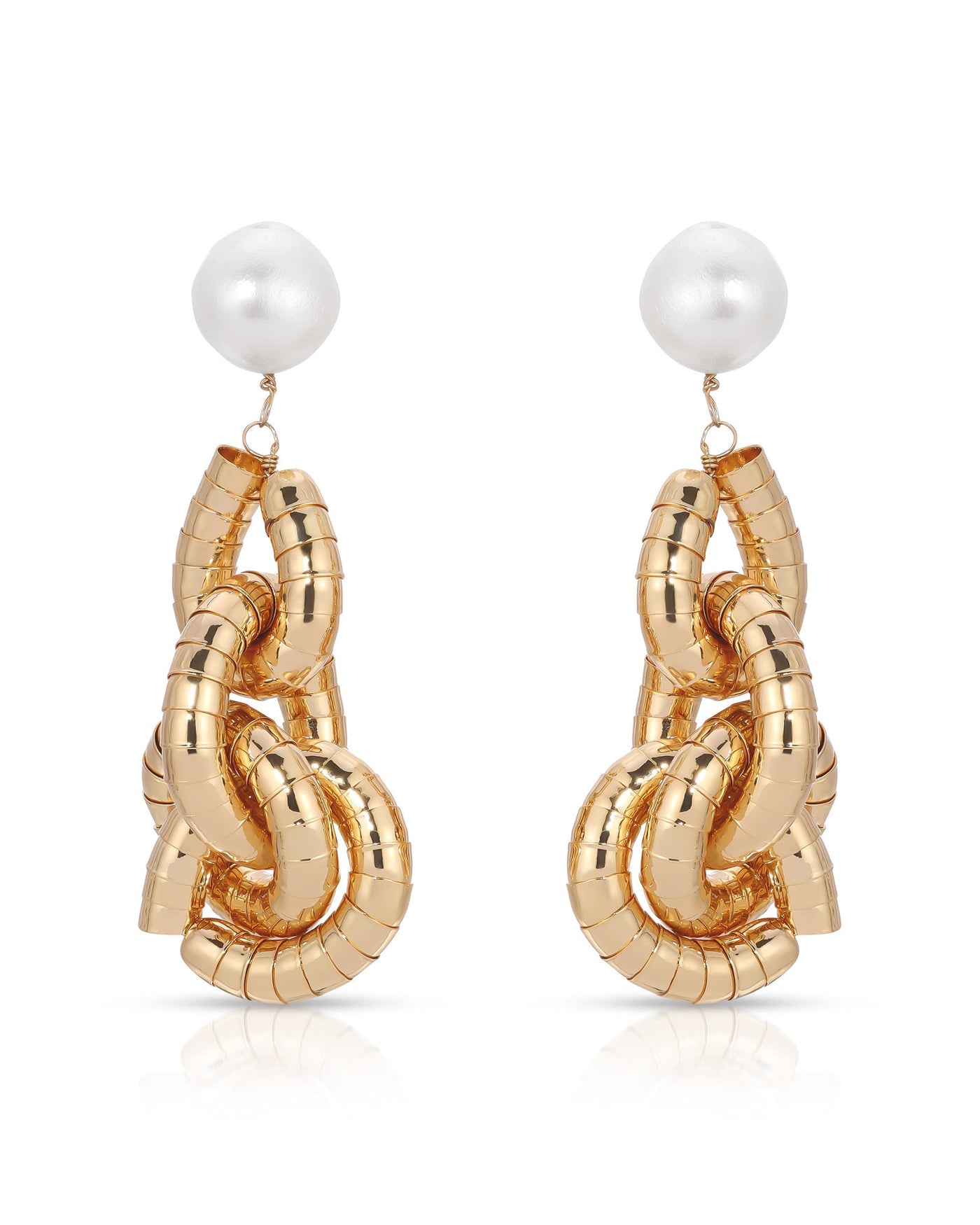 Liquid Gold Pearl Drop Earrings