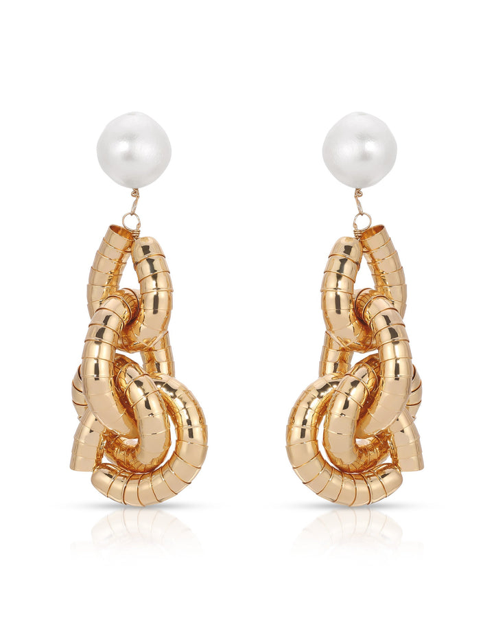Liquid Gold Pearl Drop Earrings