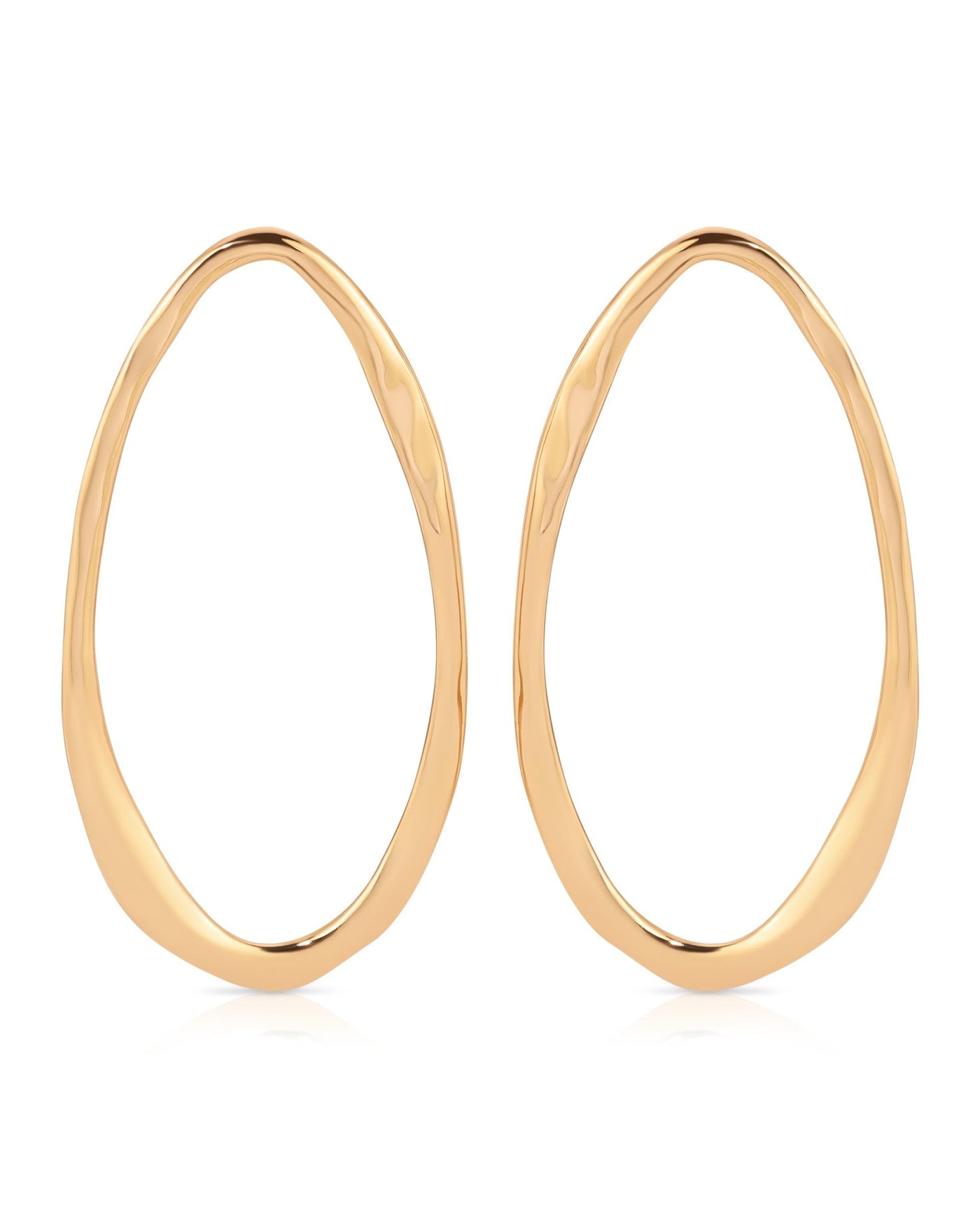 Hammered Large Oval Earrings