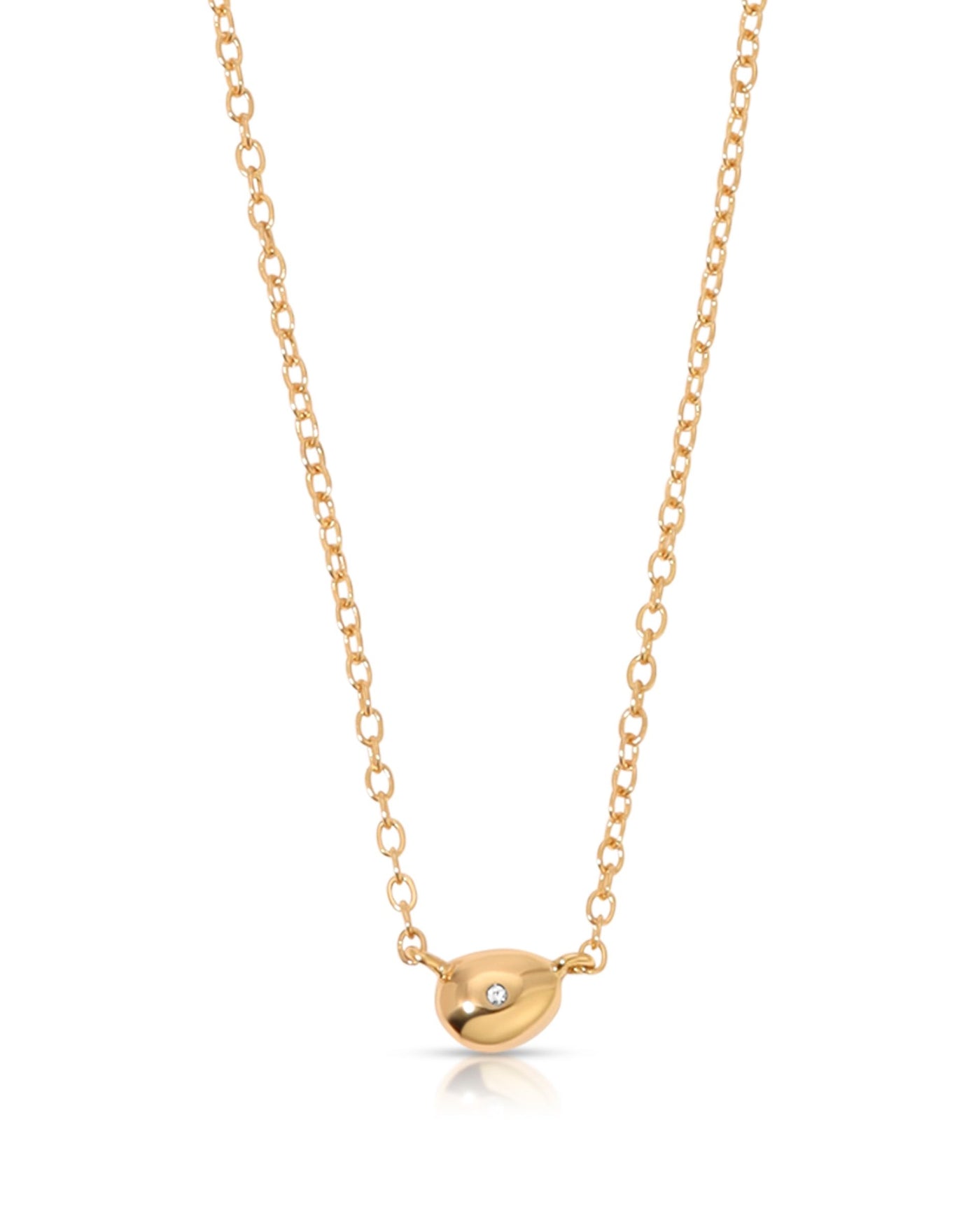 Polished Dainty Pebble Necklace