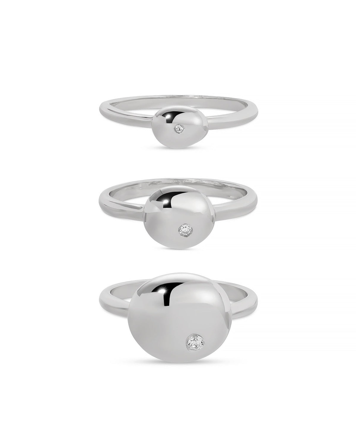 Polished Stacking Pebble Ring Set