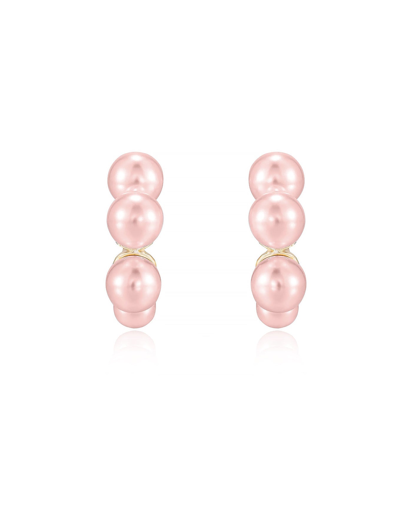 Five Pearls Hoop Earrings