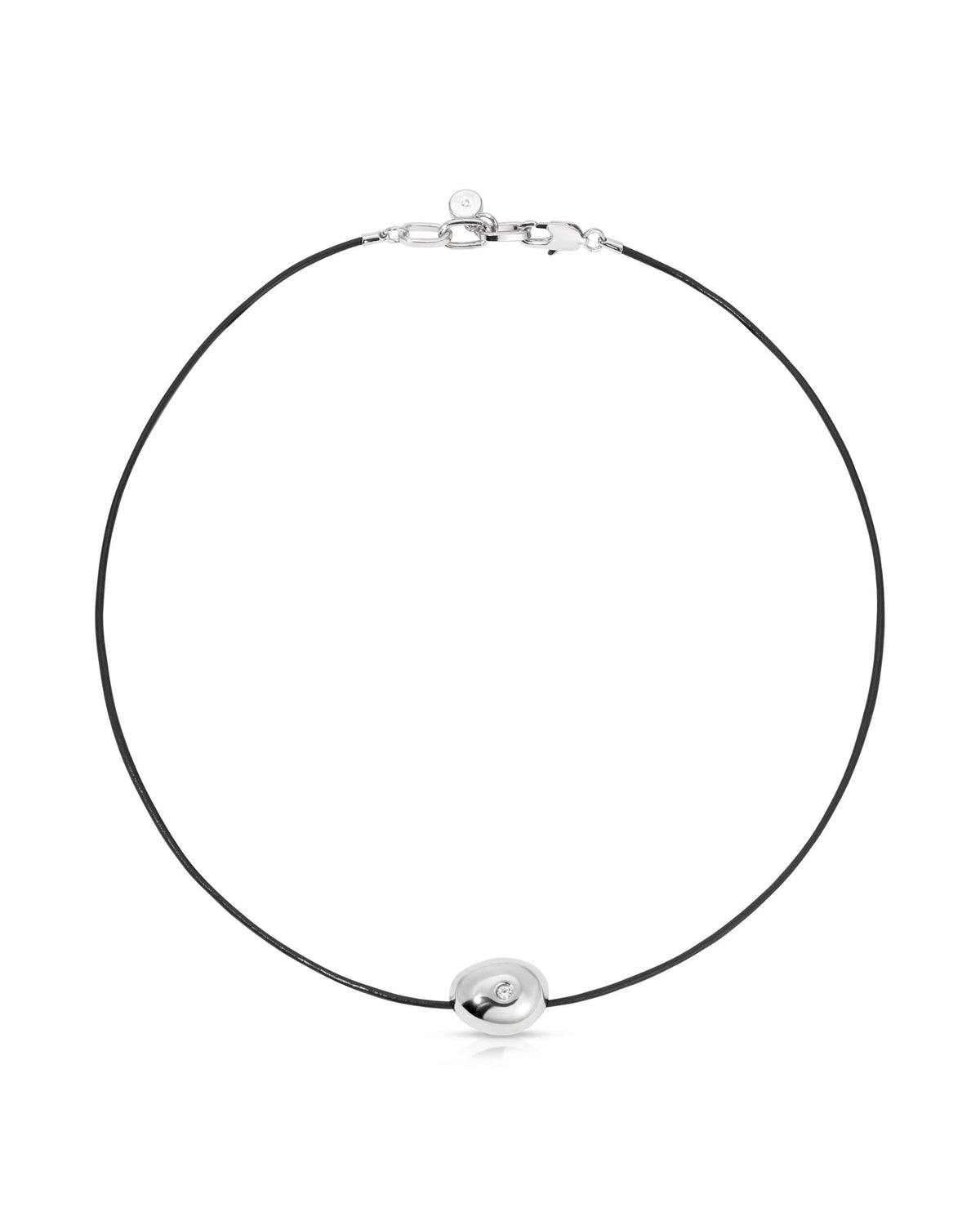 Polished Pebble Leather Pendant Necklace