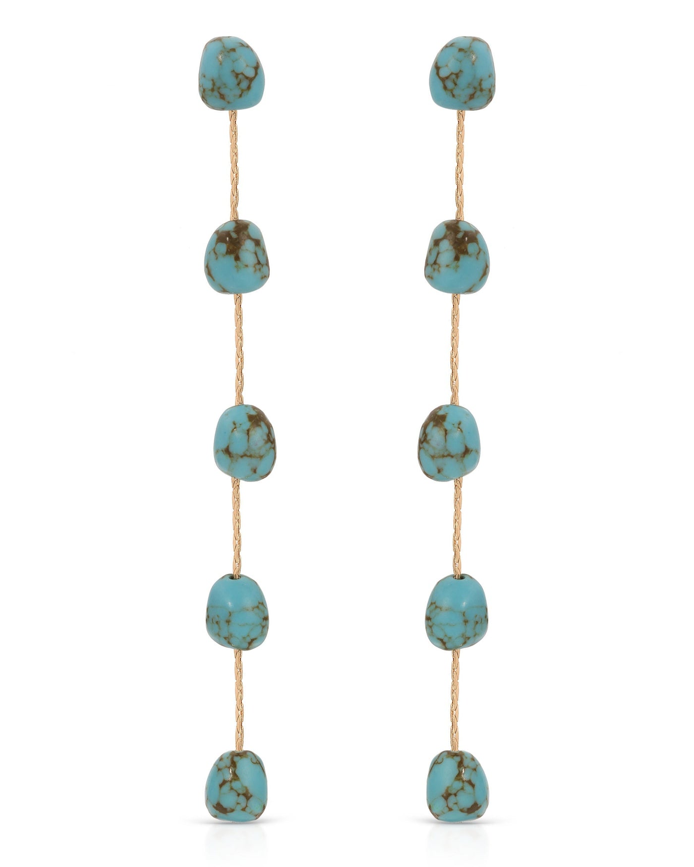 Dripping Turquoise Delicate Drop Earrings
