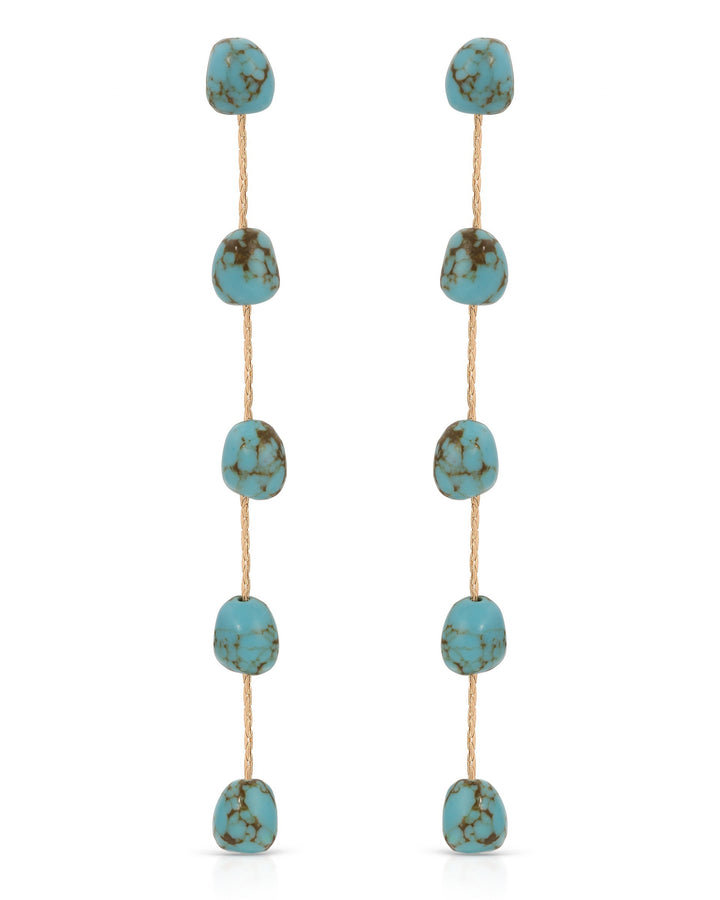 Dripping Turquoise Delicate Drop Earrings
