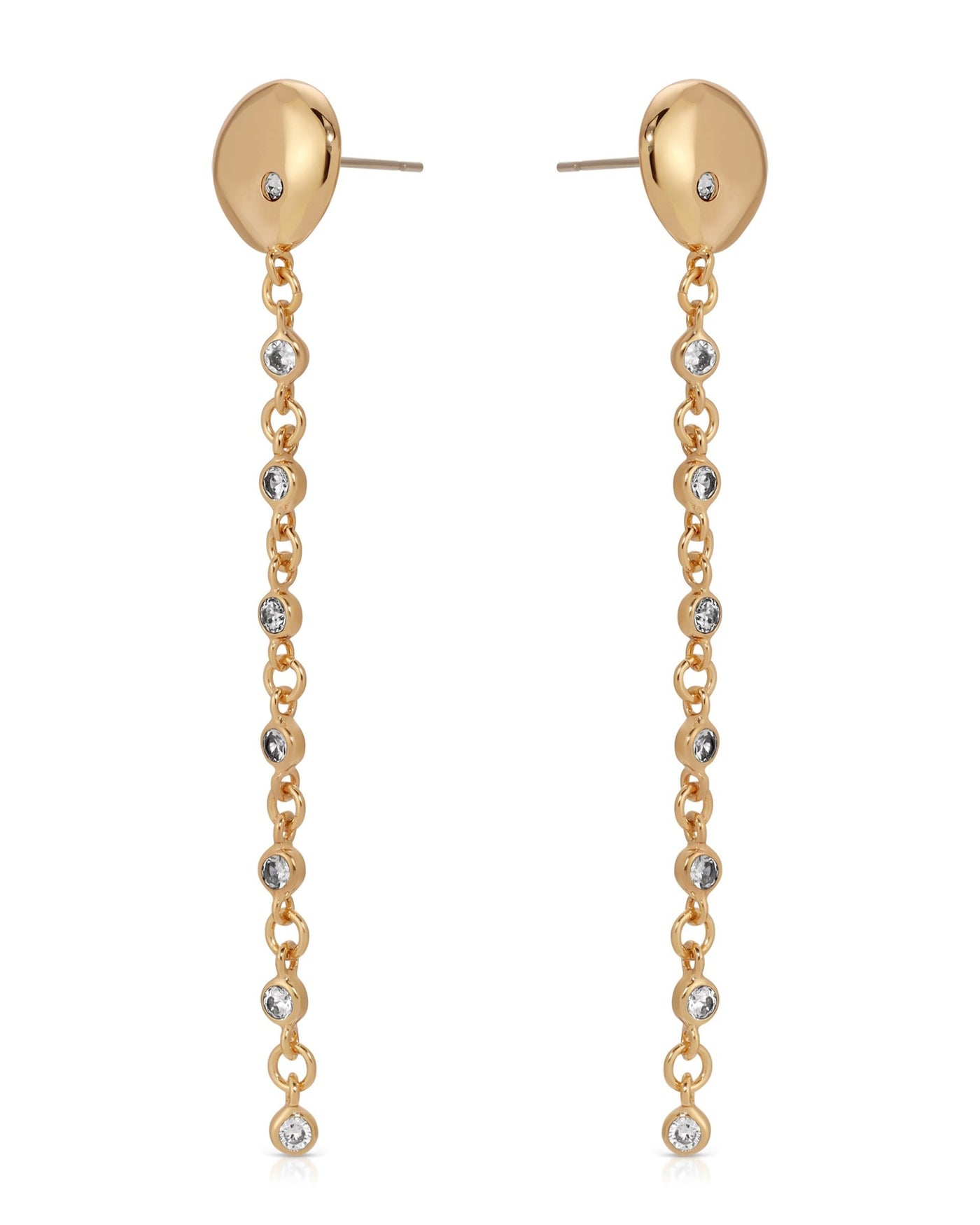 Polished Pebble Linear Chain Earrings