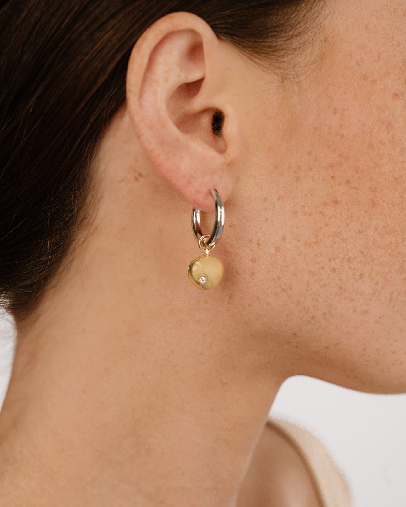Polished Pebble Huggie Hoop Earrings