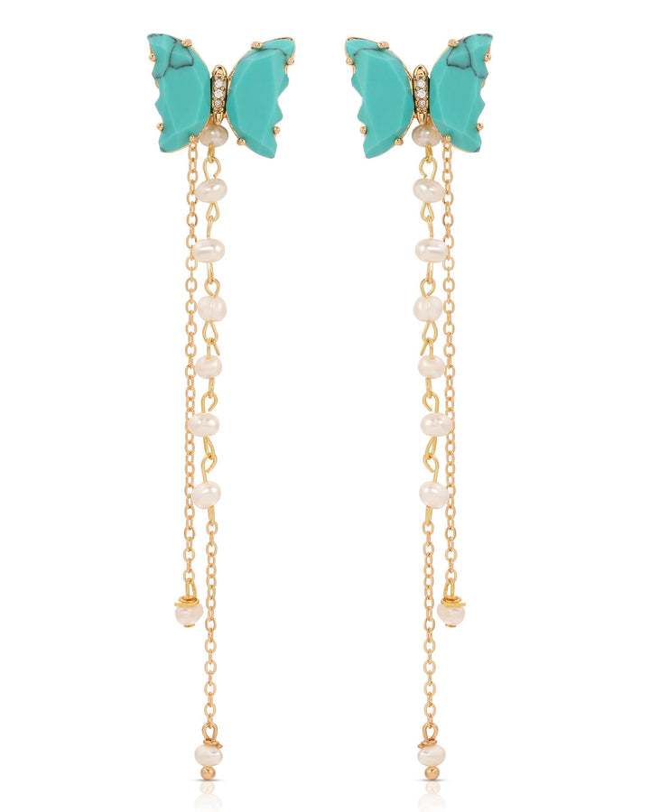 Turquoise Butterfly Dangle Earrings