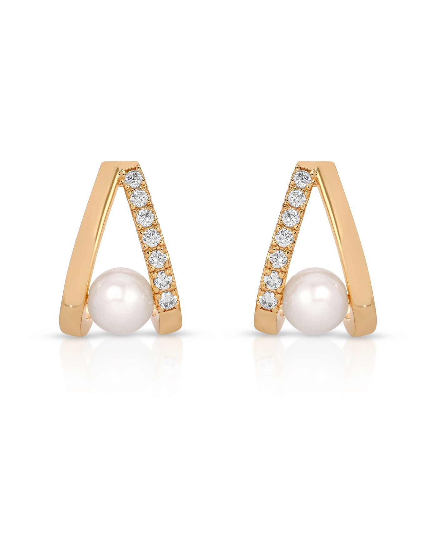 Pavé and Pearl Earrings