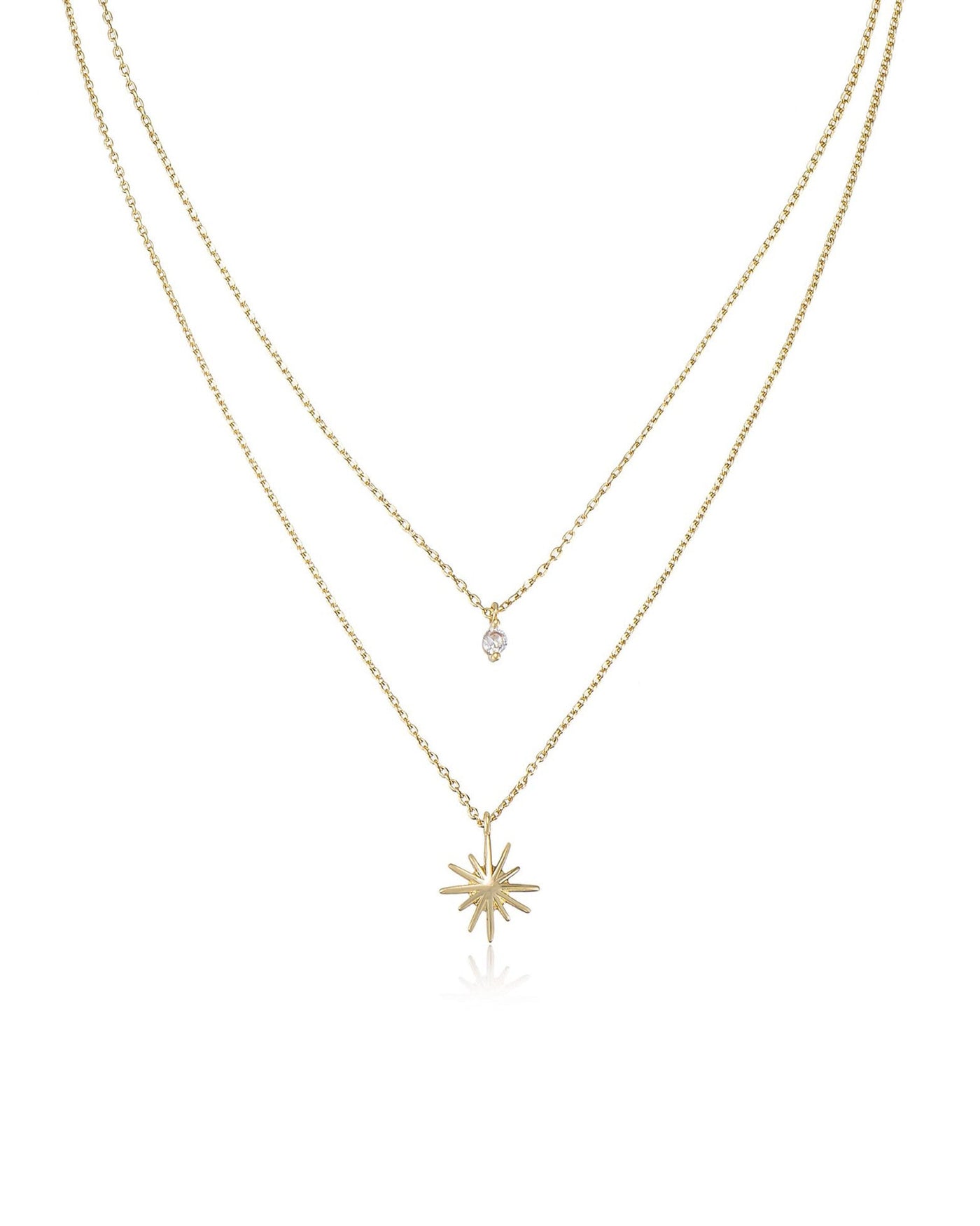 Layered Starburst Crystal Necklace