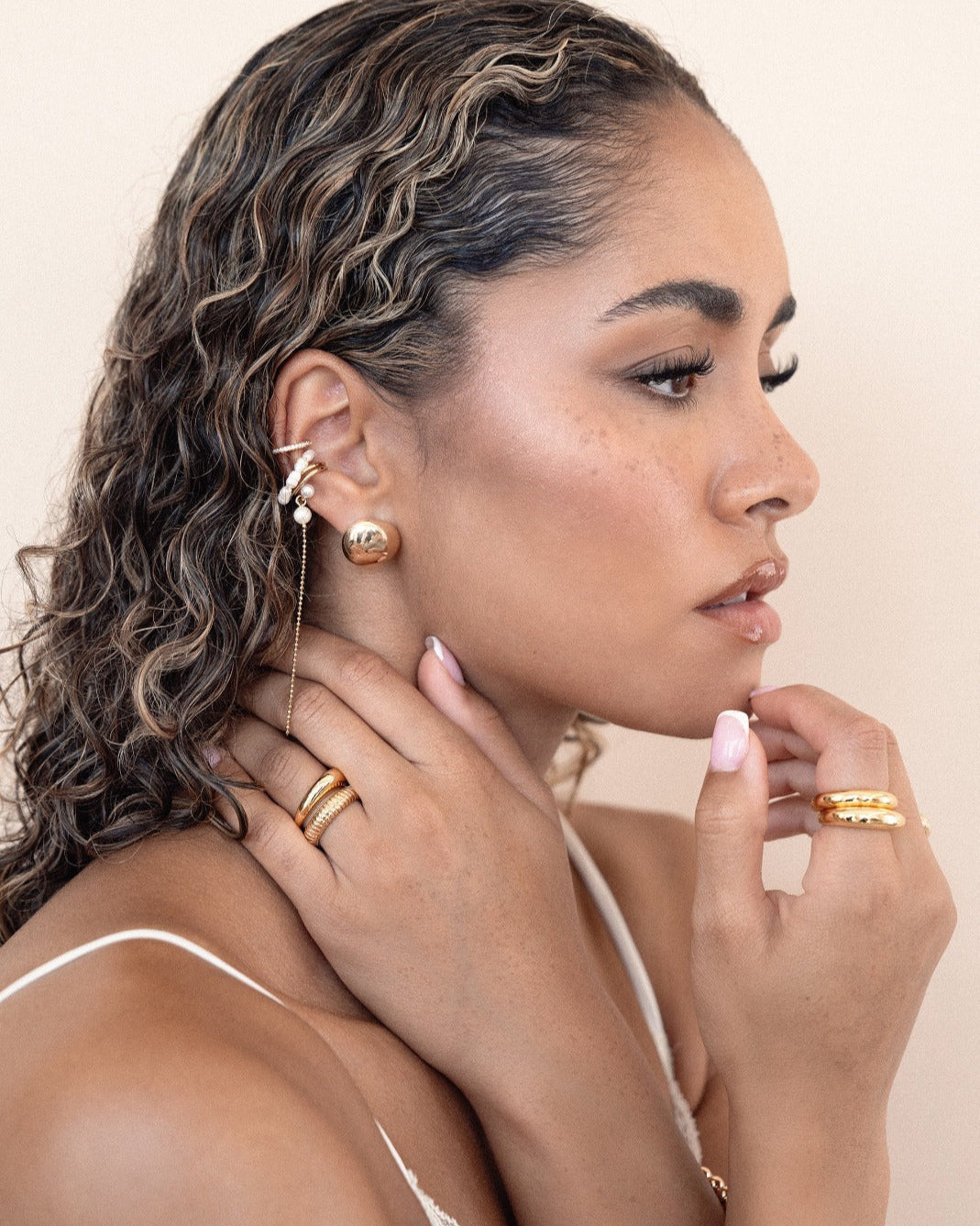 Pearl Drama Ear Cuff Set