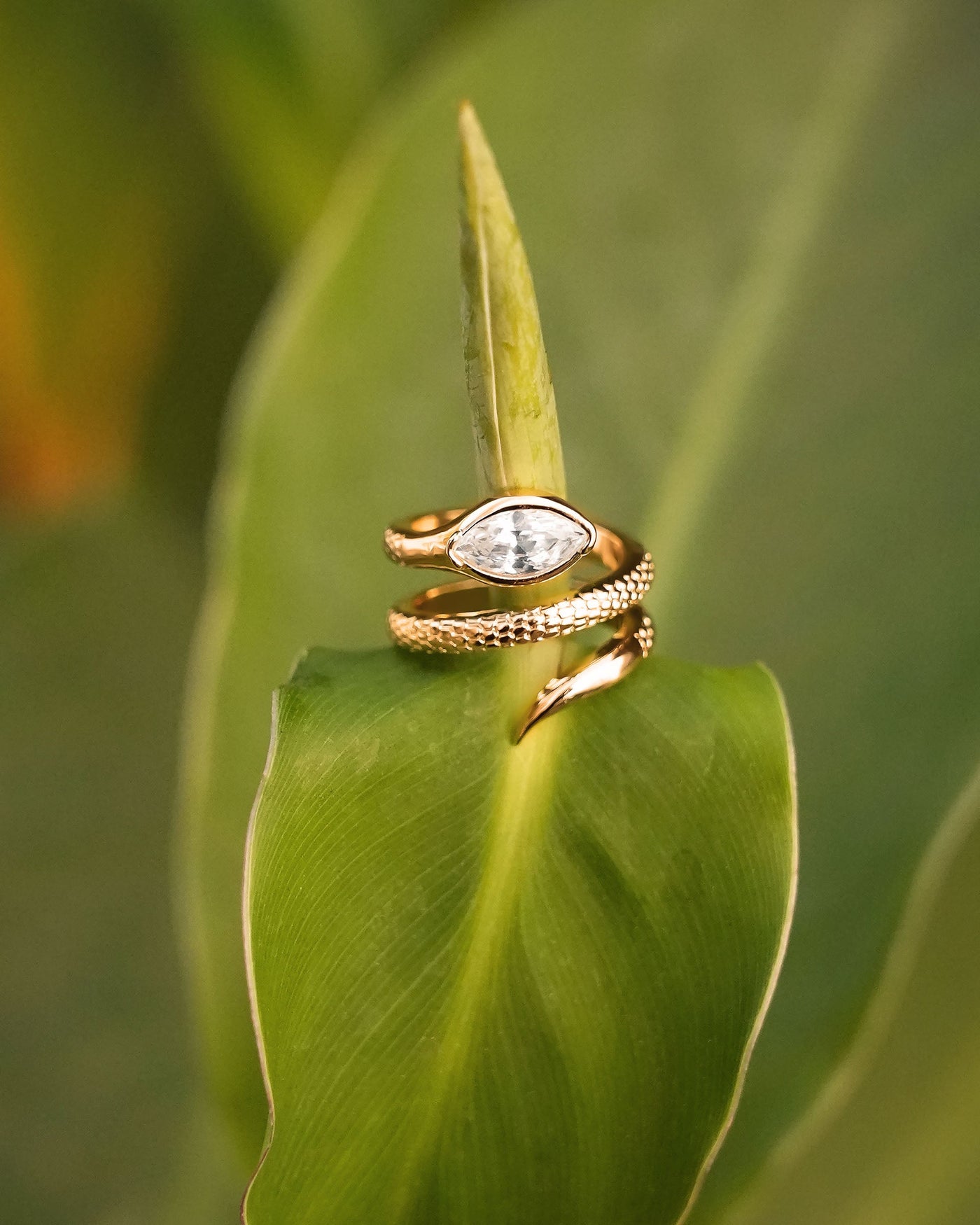 Marquise Coiled Ring