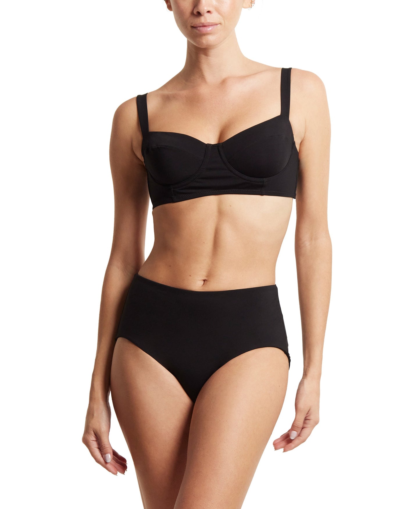 Balconette Bikini Swimsuit Top Black