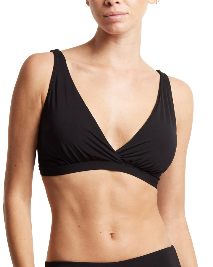 Plunge Swim Top Black
