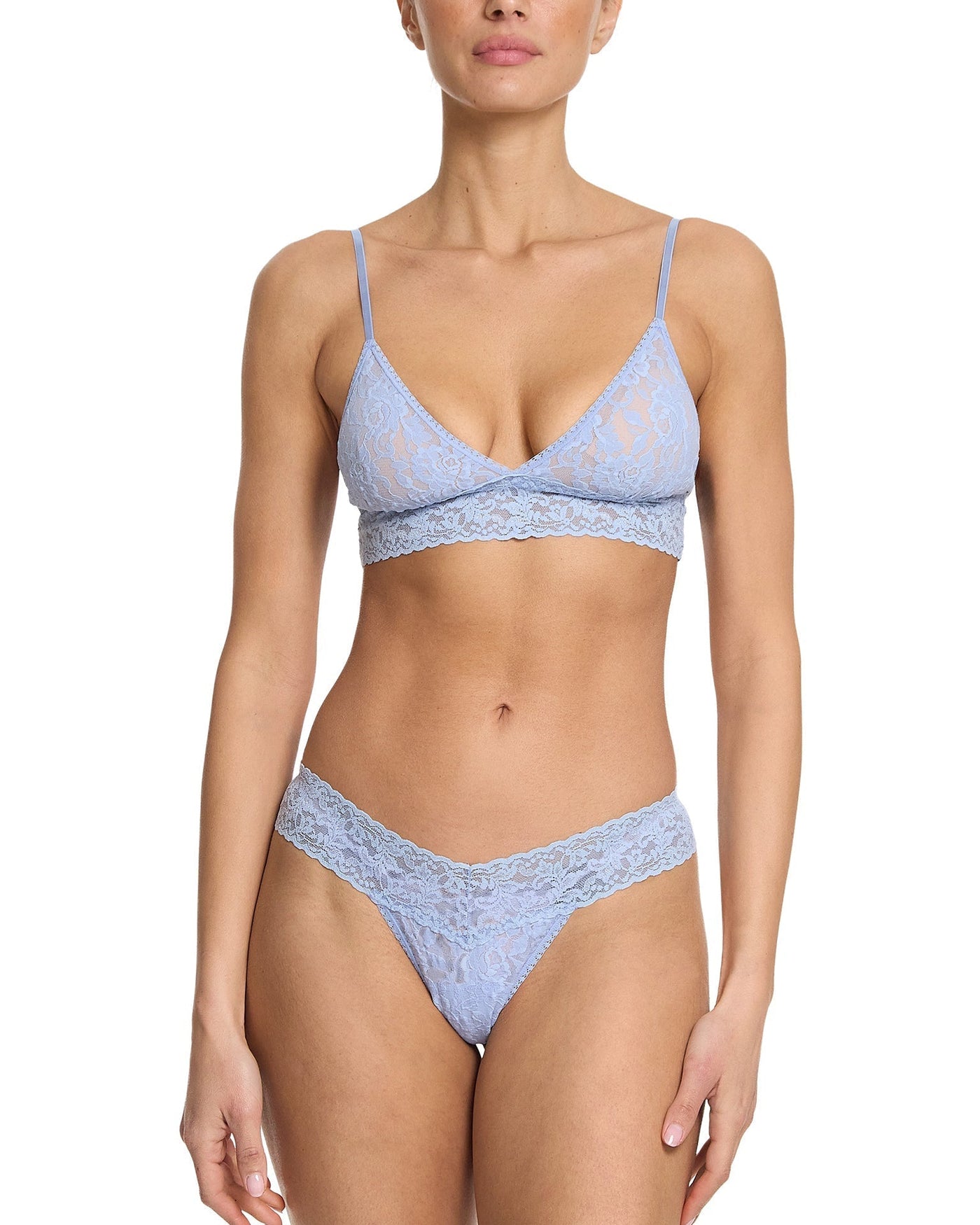 Signature Lace Padded Triangle Bralette Clarity Blue Sale