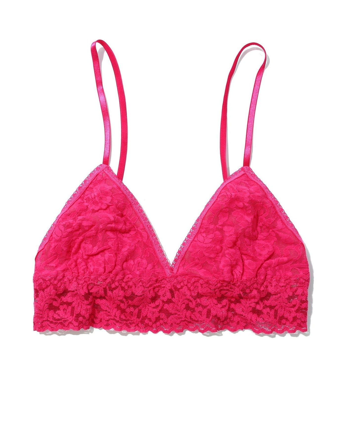 Signature Lace Padded Triangle Bralette Sweet Tart Pink