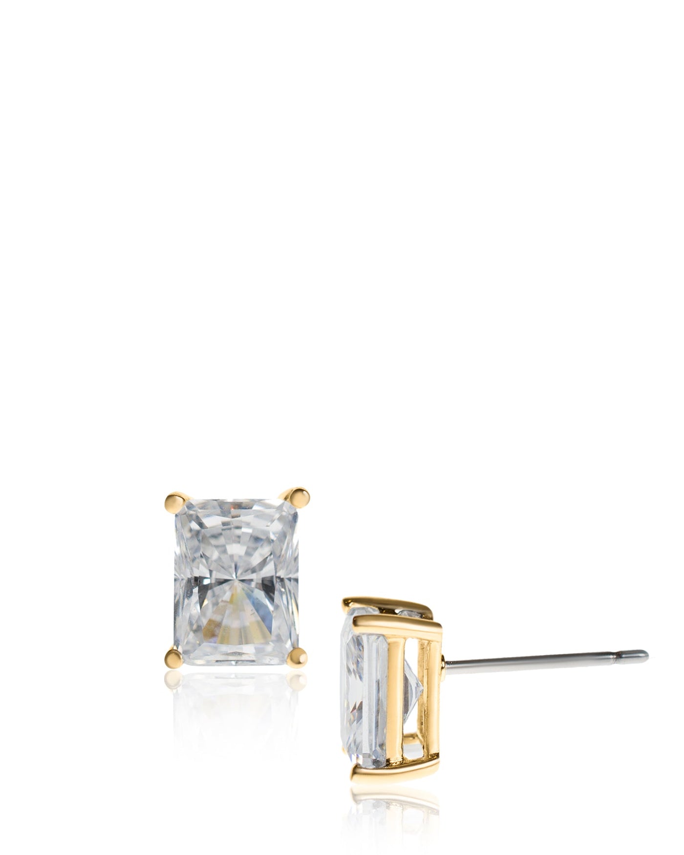 Emerald Cut Stud Earrings