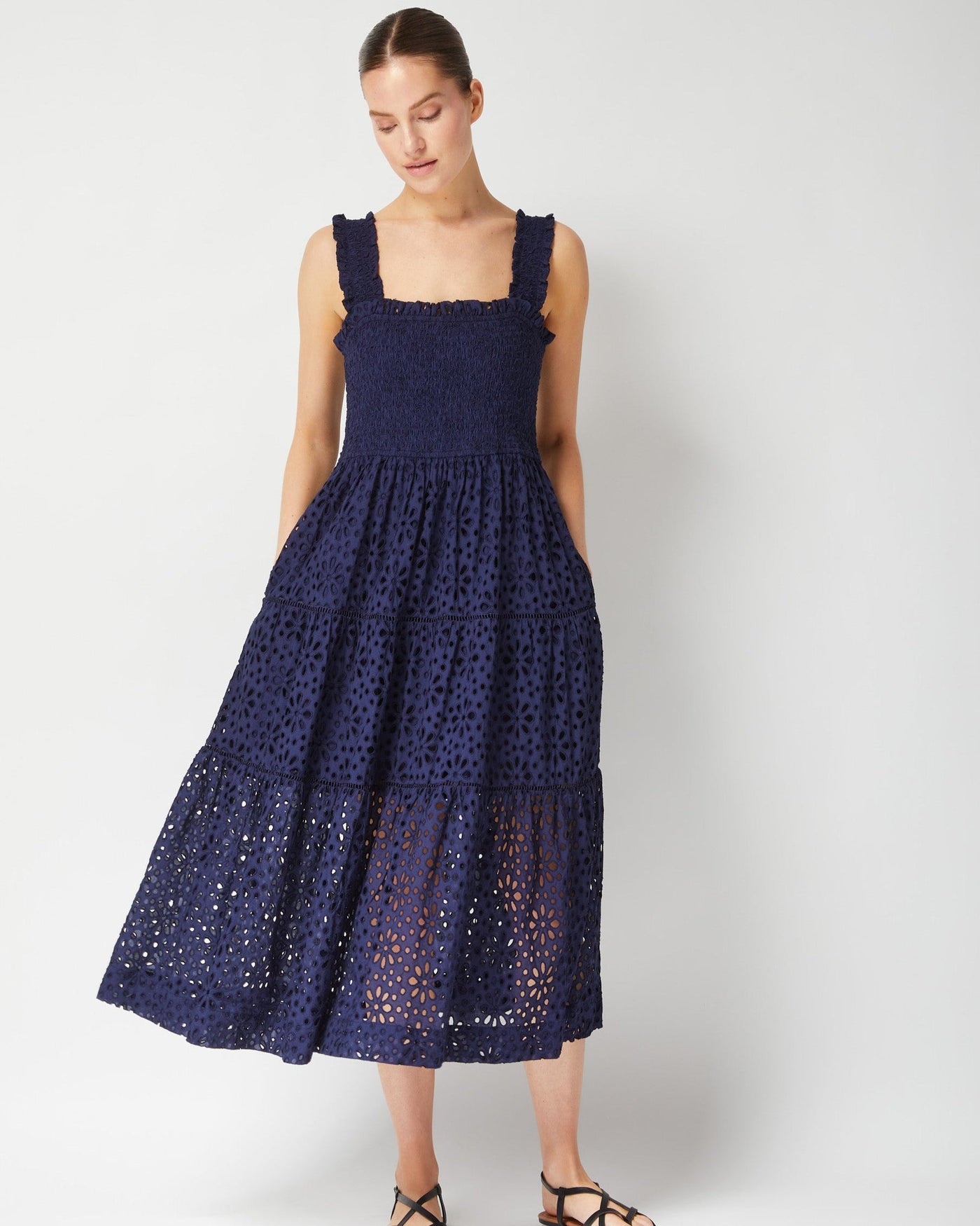 Kristen Dress Navy Seaside Eyelet