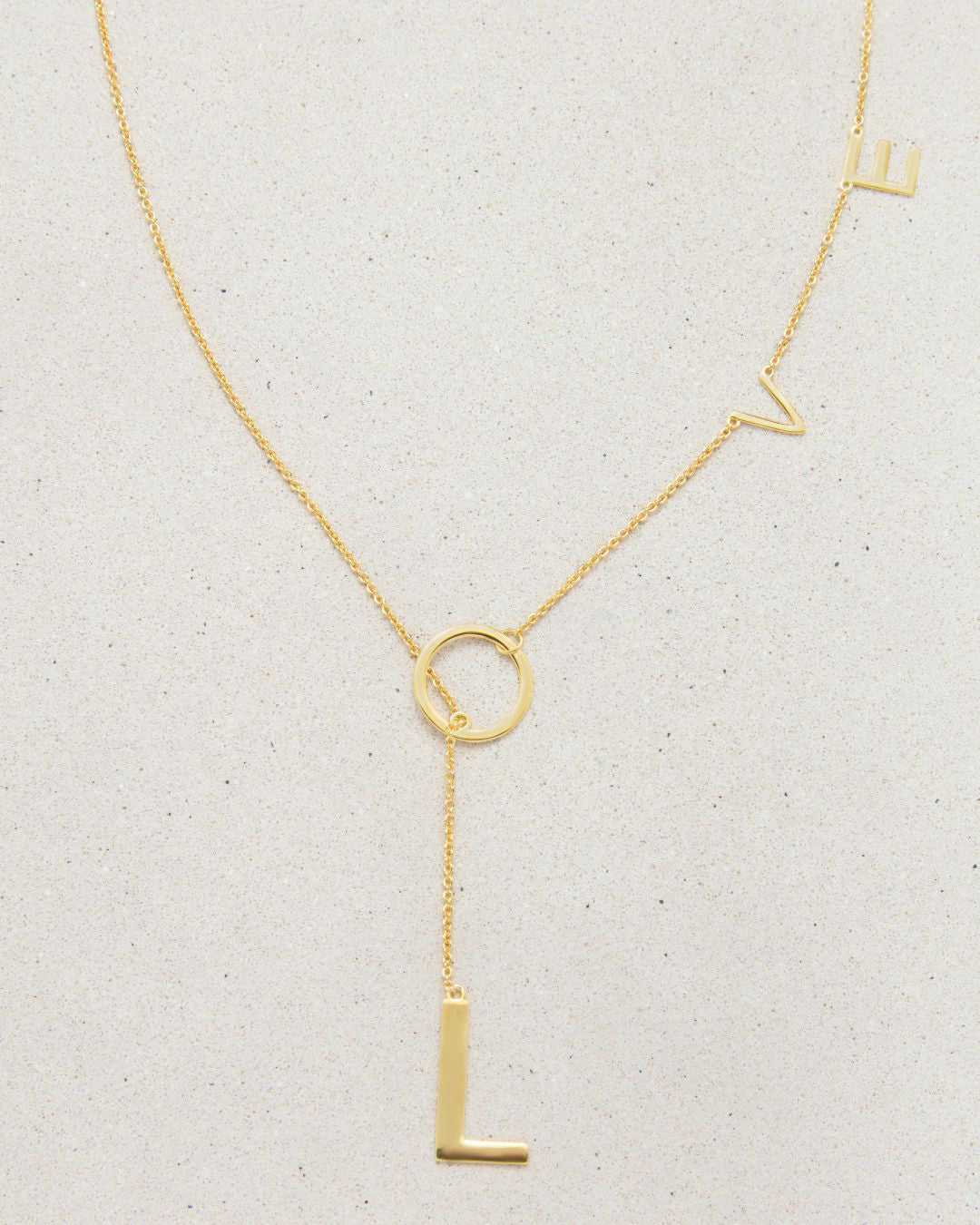 LOVE LARIAT NECKLACE GOLD