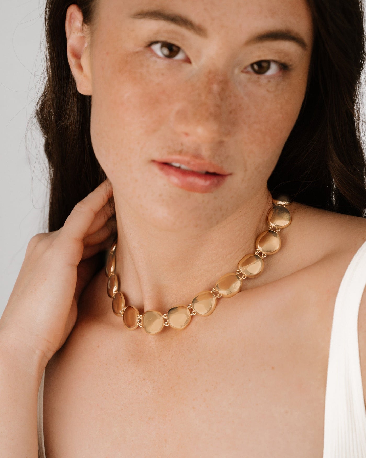 Polished Pebble Choker Necklace