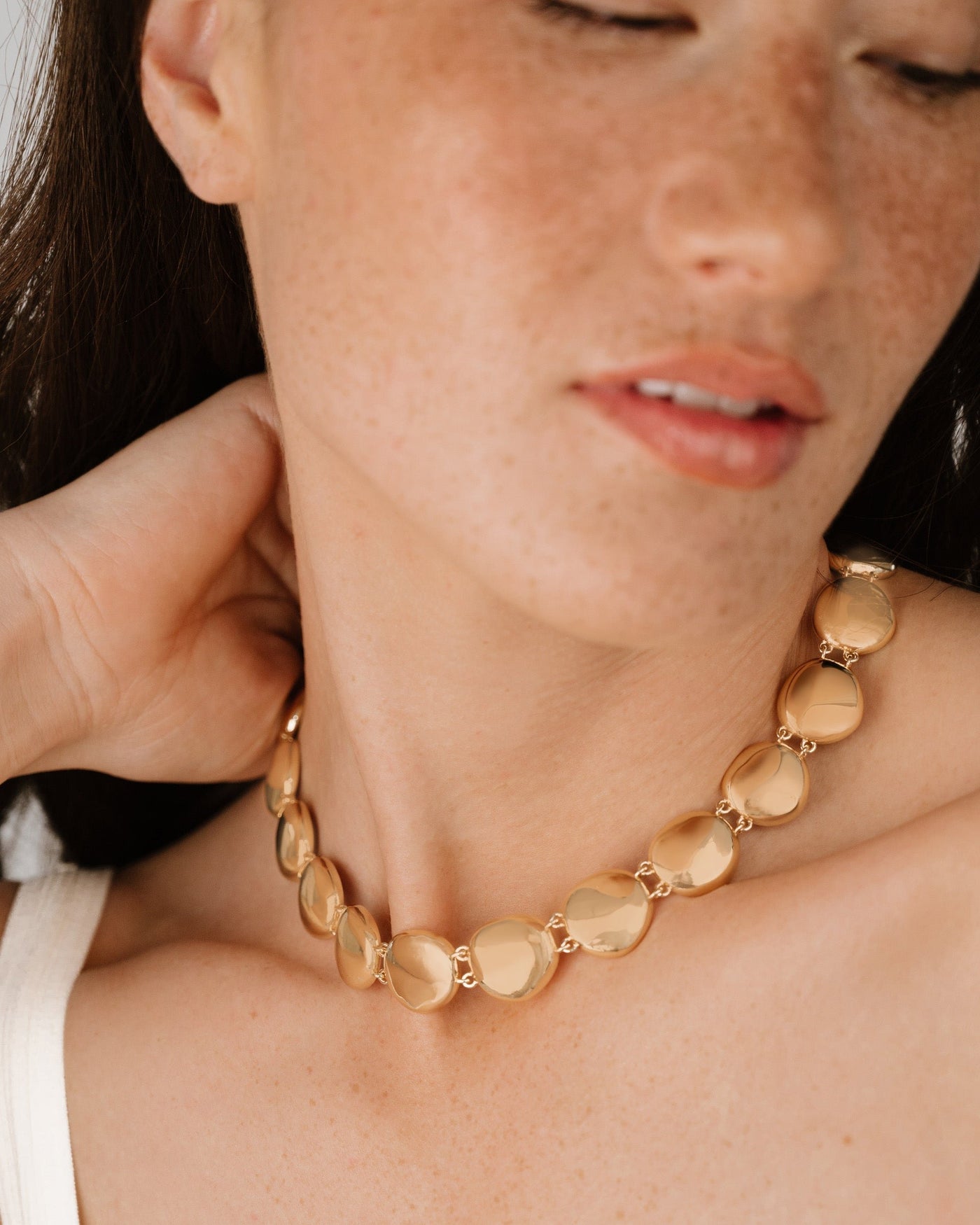 Polished Pebble Choker Necklace